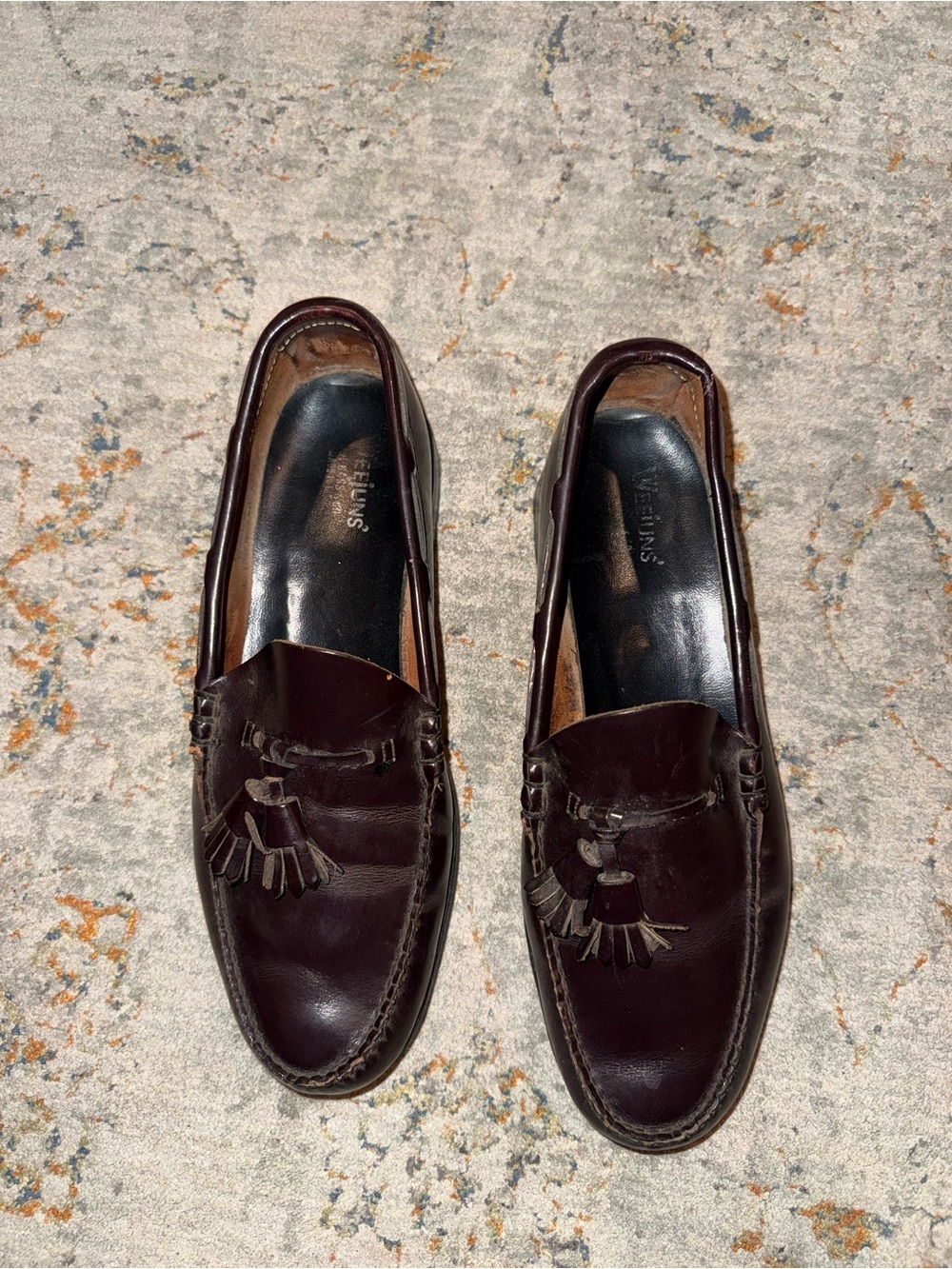 Men's Burgundy Tassel Loafers - Classic Leather Slip-On GH Bass 8 E